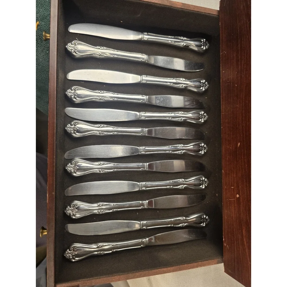 50 Pc Oneida All American BRIARWOOD Stainless‎ Steel Flatware w Serving Spoons